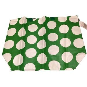 IKEA set 2 SÄCKKÄRRA Green White Polka Dot Shopping Grocery Tote Bag 10 gallon